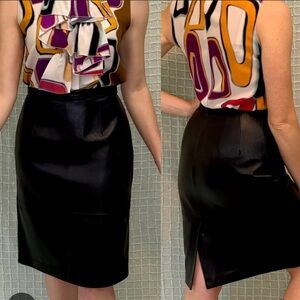 Elegant Black Leather Skirt